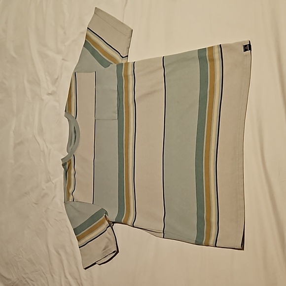 Prana Breathe Mens XL Striped Color Block Short Sleeve Pocket T-Shirt Cotton - Picture 2 of 7